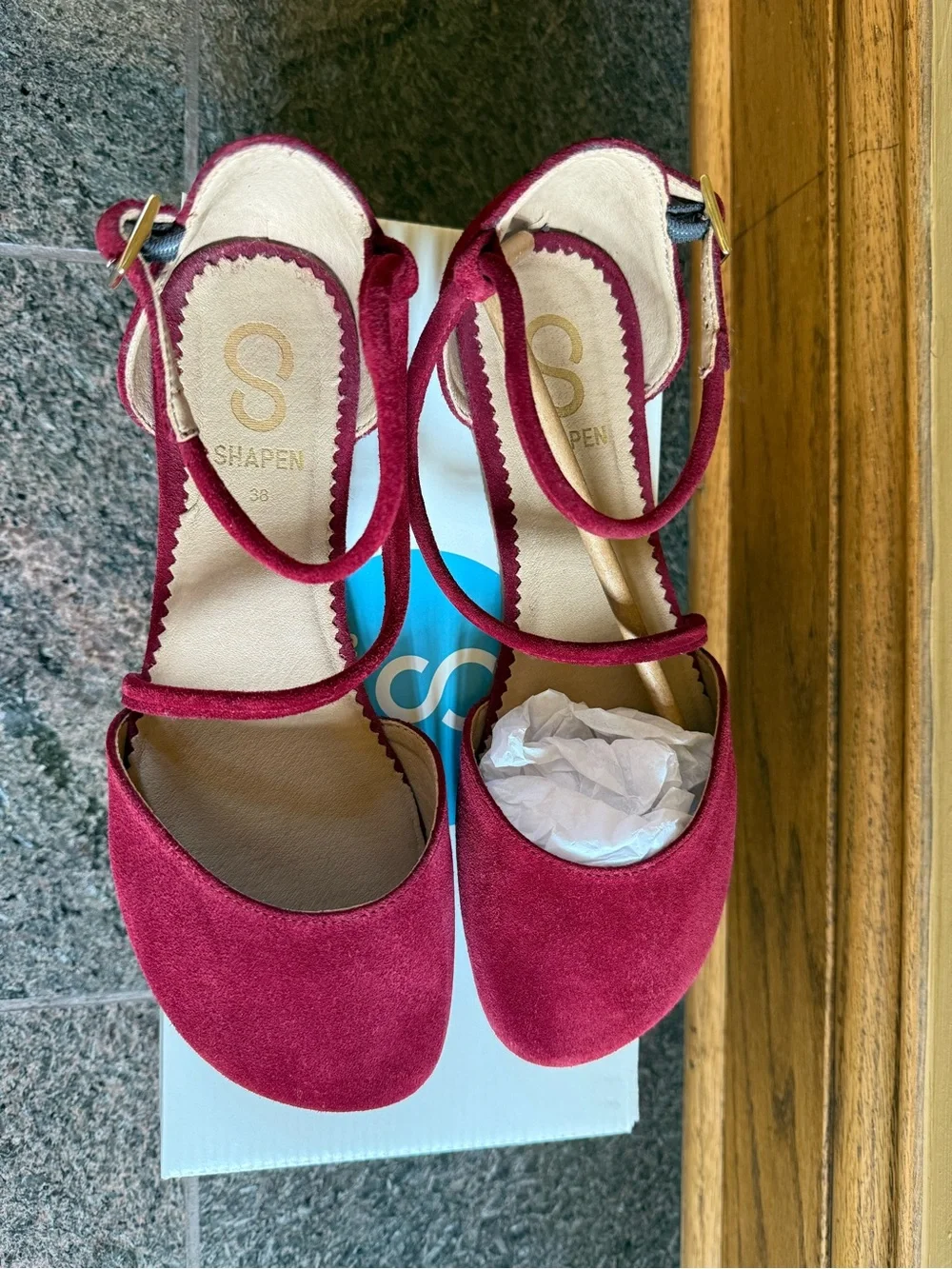 Shapen Orchid Flats Bordeaux Suede Flats Barefoot Shoes 38